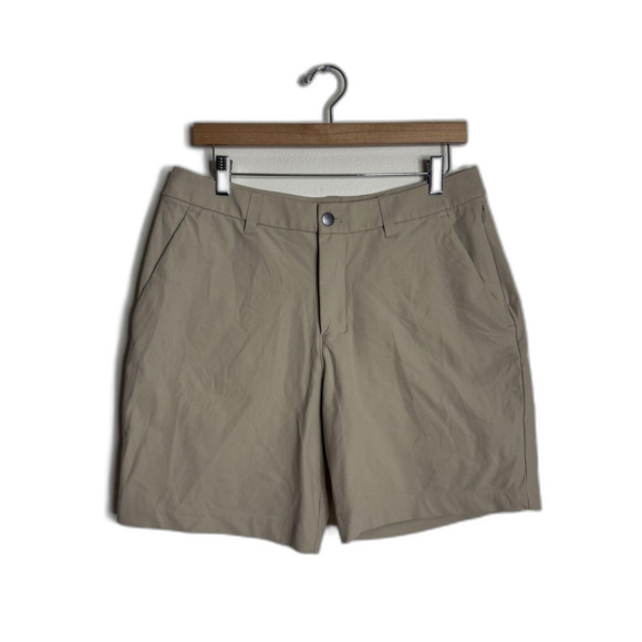 Lululemon Shorts Mens 32 Khaki Beige Commission Classic Golf Casual Lightweight - Picture 1 of 8